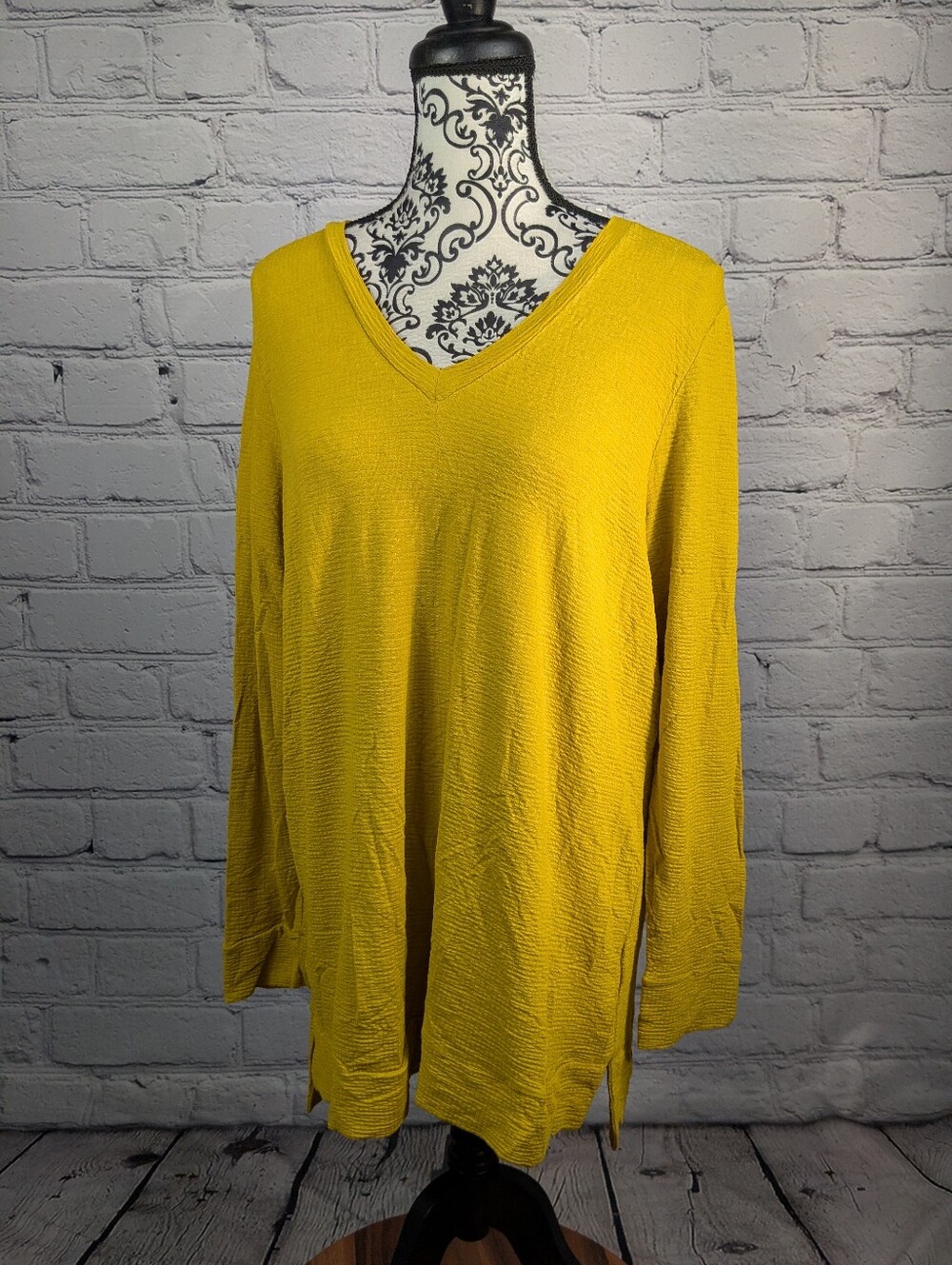 Mustard V-Neck Women’s Top